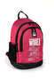 "The World" Double Compartment School Backpack Claret Red / 03834 - 3