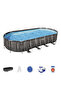 Power Steel Pool Set Oval 732x366x122centimeters