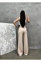 Premium Pleated Wide-Leg Palazzo Fabric Trousers - 3