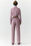Helena Women's Stand-Up Collar Zip-Up Small Print Motif Crop Rose Dried Sweatshirt - 6