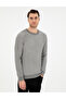 Light Gray Melange Slim Fit Crew Neck Sweater 50297117-Vr091 - 3