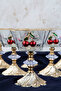 Krn Cherry Detailled Ice Cream Bowl - Milk Dessert Bowl Square 6-Piece Set