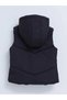 Lcw Kids Black Hooded Basic Girls Inflatable Vest - 6