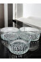 Cut Crystal Glass Salad Bowl Set of 3 / Line Decor - 3