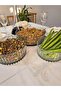 Cut Crystal Glass Salad Bowl Set of 3 / Line Decor - 2