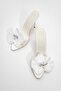 Lily White Satin 10 cm Women's Slippers, Heeled Slippers - 6