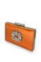 Orange Color Satin Crystal Stone Evening Dress Bag Evening Bag Henna Bridal Bag Clutch - 2