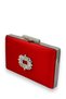 Red Color Satin Crystal Stone Evening Dress Bag Evening Bag Henna Bridal Bag - 2