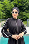 Sports lycra full coverage hijab swimsuit maddıe 4581 black - 5