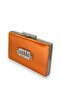 Orange Satin - Crystal Stone Detailed Evening and Graduation Bag - 2