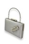 Silver Gray Lame Color Satin Crystal Stone Evening Dress Bag Evening Bag Henna Bridal Graduation Bag - 2