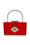 Red Color Satin Handle Crystal Stone Evening Bag Evening Bag Henna Bridal Bag