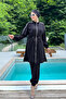 Sports lycra full coverage hijab swimsuit maddıe 4581 black