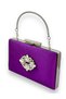 Purple Color Satin Crystal Jewelled Evening Dress Bag Evening Bag Henna Bridal Graduation Bag Clutch Portfolio - 2