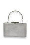 Silver Gray Laser Patterned Metal Handle Non-Spill Glitter Evening Bag Evening Bag Henna