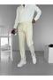 Men's Pleated Fabric Trousers Light Cream - 8