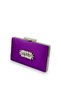 Purple Color Satin Crystal Stone Evening Dress Bag Evening Bag Henna Bridal Bag Clutch Portfolio - 2