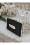 Black Color Imported Striped Satin Crystal Stone Metal Handle Chain Evening Dress Bag - 2