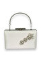 Ecru Pearl White Color Satin Crystal Stone Evening Dress Bag Evening Bag Henna Bag