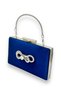 Navy Blue Color Satin Crystal Stone Evening Dress Bag Evening Bag Henna Bridal Bag Clutch - 2
