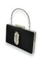 Black Color Satin Crystal Stone Evening Dress Bag Evening Bag Henna Bridal Bag Clutch Portfolio - 2