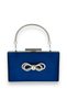 Navy Blue Color Satin Crystal Stone Evening Dress Bag Evening Bag Henna Bridal Bag Clutch