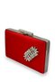 Red Color Satin Crystal Stone Evening Dress Bag Evening Bag Henna Bridal Bag - 2