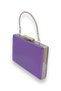 Purple Color Skin Leather Matte Leather Metal Handle Evening Dress Bag Evening Bag Henna - 2