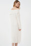 15920 Madonna Yaka Oversize Triko Elbise - Ekru - 6