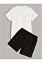Men's Sun Palm Short T-Shirt - Comfortable Fit, Black and White Set - 2