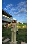 Women's Stripe Detailed Blazer Jacket Palazzo Trousers Suit - 3