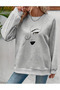 Unisex Women's Face Printed Sweatshirt with Devil Spear Detail on Hair Wire