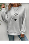 Unisex Women's Face Printed Sweatshirt with Devil Spear Detail on Hair Wire - 2