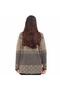 Women's Short Mink Patterned Buttoned Knitwear Winter Mother Cardigan with Pockets - 5