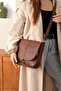 Genuine Leather Flap Tan Women's Shoulder Bag