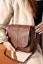 Genuine Leather Flap Tan Women's Shoulder Bag - 3