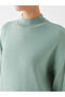 Lw - Half Turtleneck Plain Long Sleeve Oversize Women's Knitwear Tunic - 4