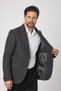 Classo Men's Anthracite Slim Fit Peaked Collar Self Pattern Blazer Jacket - 4