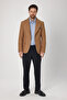 Classo Men's Camel Slim Fit Pointed Collar Self Pattern Blazer Jacket - 7