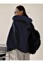 Women's Navy Blue Full Zipper Cardigan - 5