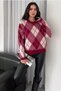 Women's Burgundy Standard Size Off Shoulder Knitwear Sweater - 5