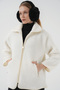 Ecru 5211 Zippered Plush Coat - 4