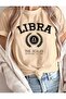 Libra Women's Printed Comfortable Fit Cotton Combed Beige T-Shirt