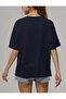 La Printed Cotton Combed Round Neck Navy Blue T-Shirt - 2