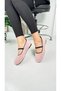 Daily Women's Powder Ballerinas Plush Rubber Detailed Oval Toe Comfortable Lightweight Shoes 373 - 3