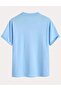 Miami Ctıy Printed Cotton Round Neck Blue T-Shirt - 2