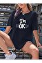 I'M Broken Printed Cotton Round Neck Navy Blue T-Shirt