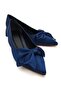 Camil Navy Blue Satin Bow (4cm) Pointed Toe Heeled Shoes - 3