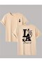 In My Front Back Printed Cotton Round Neck Beige T-Shirt - 2