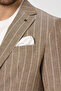 Vitao Men's Brown Italian Striped Linen Blended Spring-Summer Blazer Jacket - 2